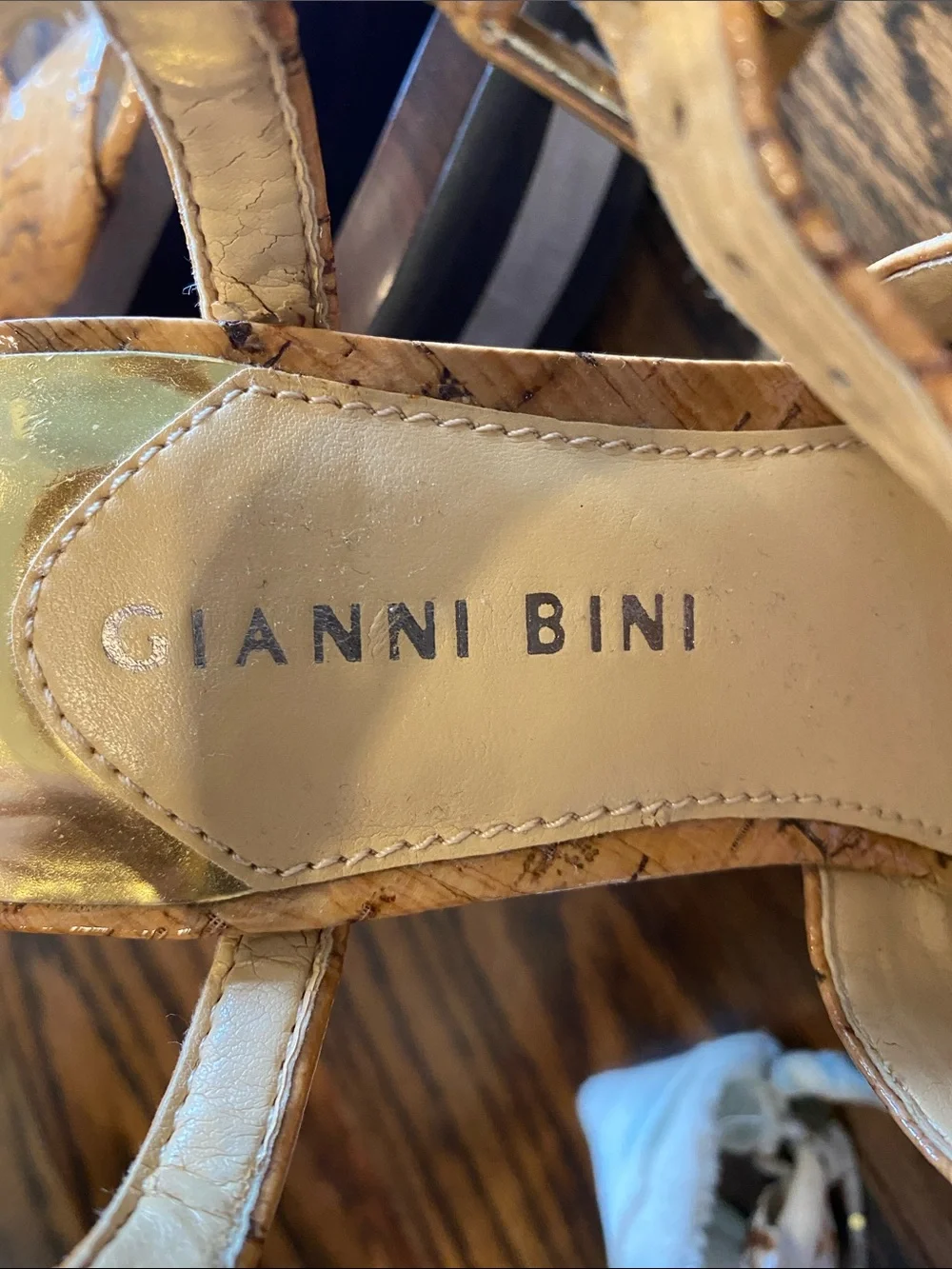 Gianni Bini Tan Cork-Style Platform Sandals
